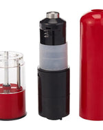 Cuisine Art Salt & Pepper Electric Dispenser, Red | Battery Operated | One-Touch Operation | Adjustable Grind Settings for Fresh Seasoning