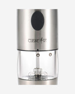 Cuisine Art Rechargeable Pepper Mill, Silver | Electric, Battery-Free | Adjustable Grind Settings for Fresh Pepper