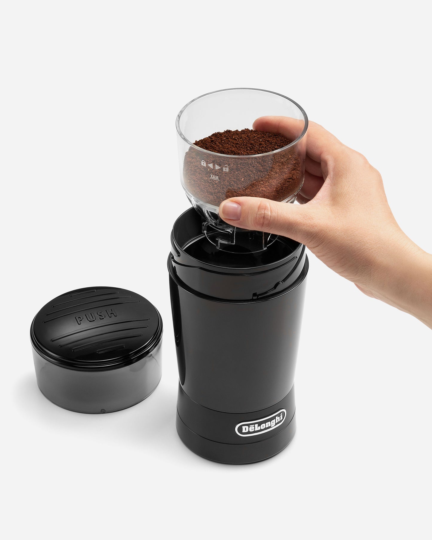 De'Longhi Eelectric Coffee Grinder Stainless Steel Blade, 90g Coffee Bean Capacity - KG200 (ESMA Certfied)