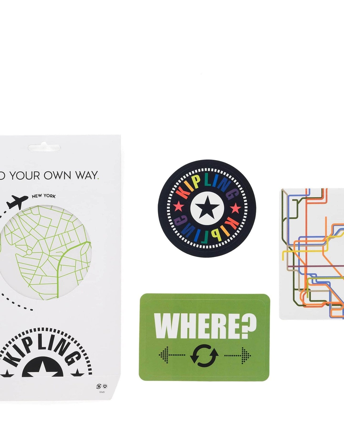 Kipling Map Mix Col Ss20 Travel Sticker C2I7468-Q54