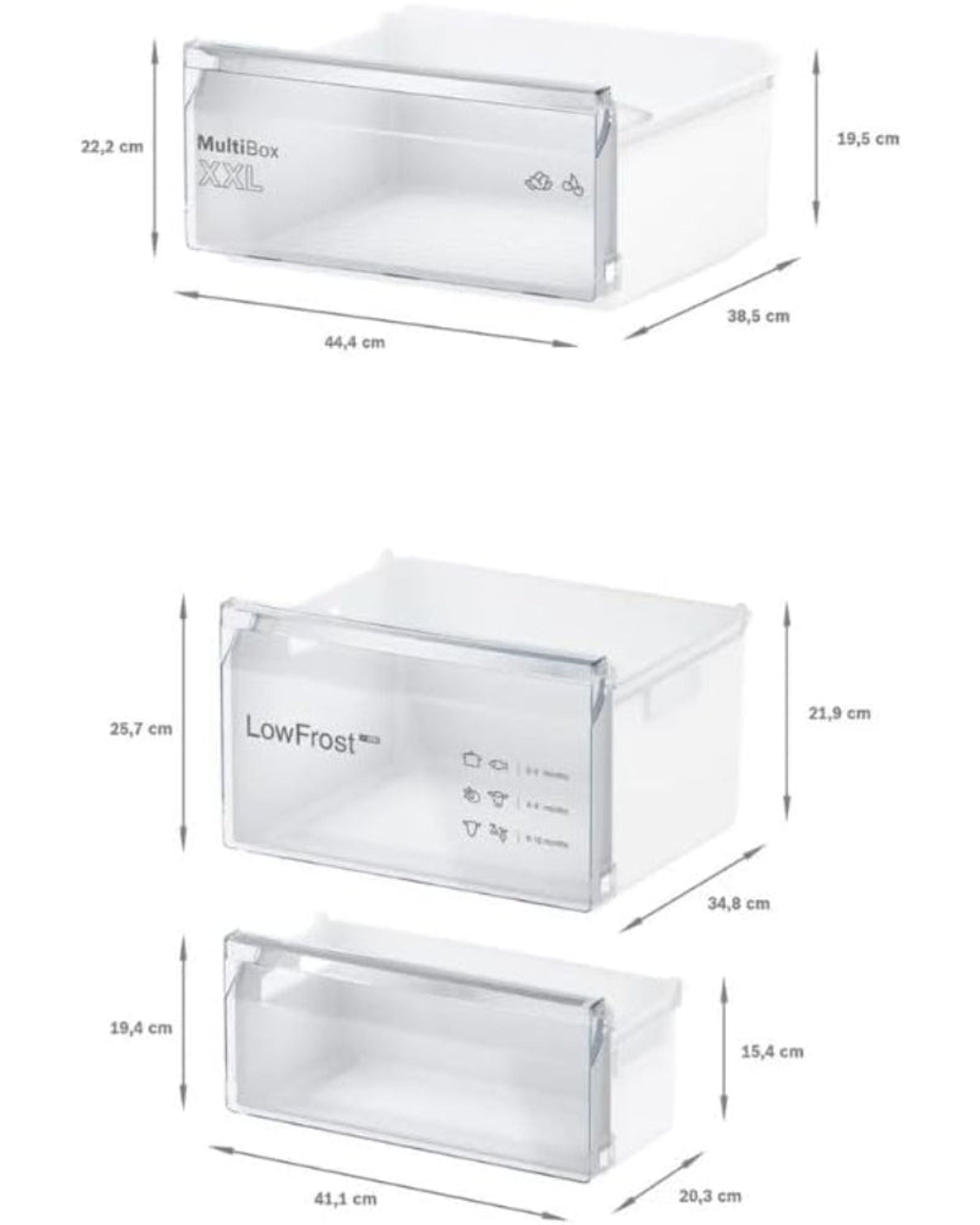 Bosch 270L Built-In Fridge-Freezer Low Frost MultiBox XXL Sliding Hinge – KIV87NSE0M White