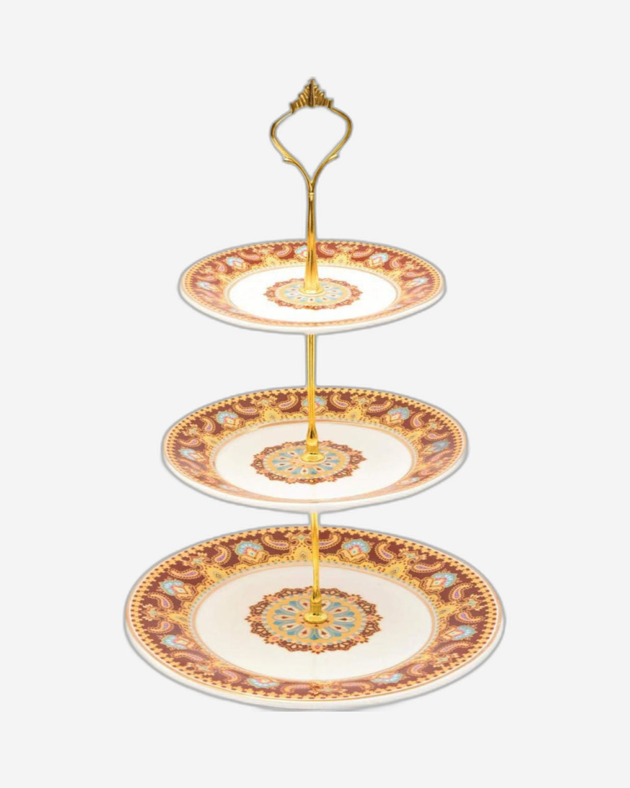 Shallow 3-Tier Bone China Cake Stand - Elegant White Porcelain Cake Stand for Desserts, Cupcakes, and Treats