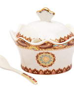 Shallow Bone China Sugar Pot, White - Elegant and Durable Tabletop Essential
