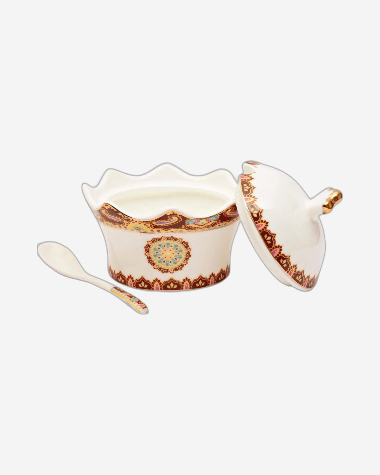 Shallow Bone China Sugar Pot, White - Elegant and Durable Tabletop Essential