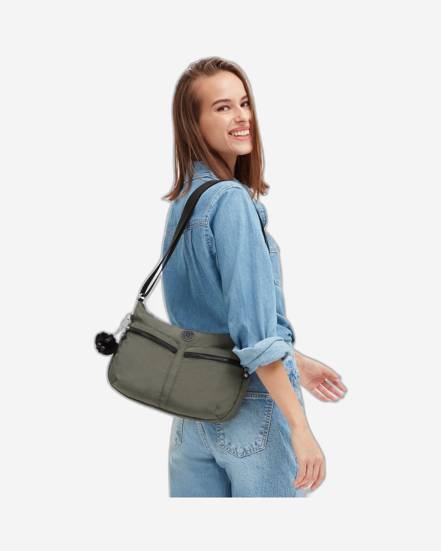 Kipling Izellah Green Moss Medium Crossbody Bag C202144-88D