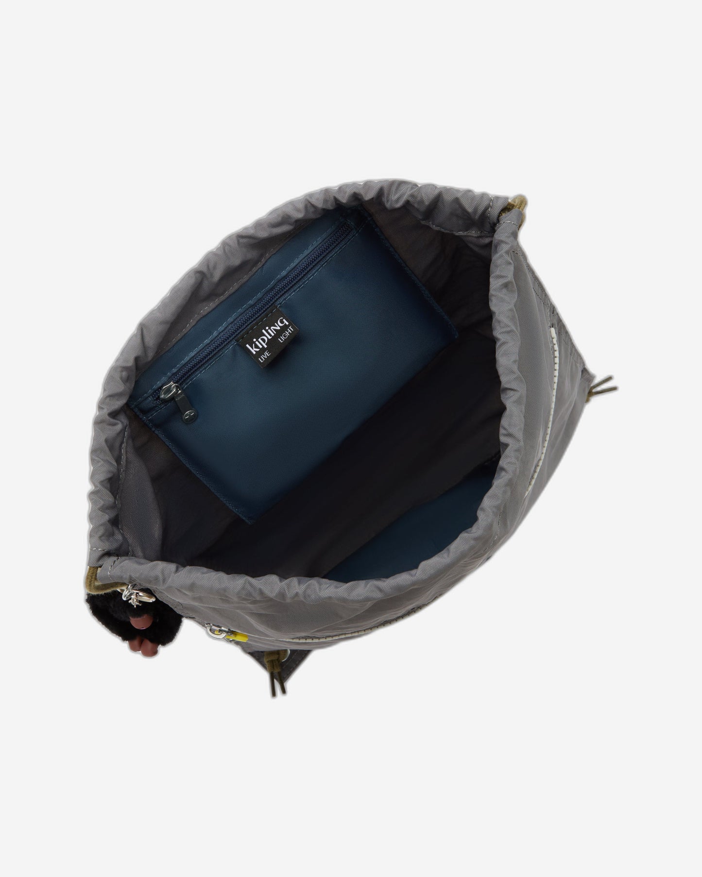 Kipling Supertaboo Back To Grey Medium backpack with drawstring 09487-1DX