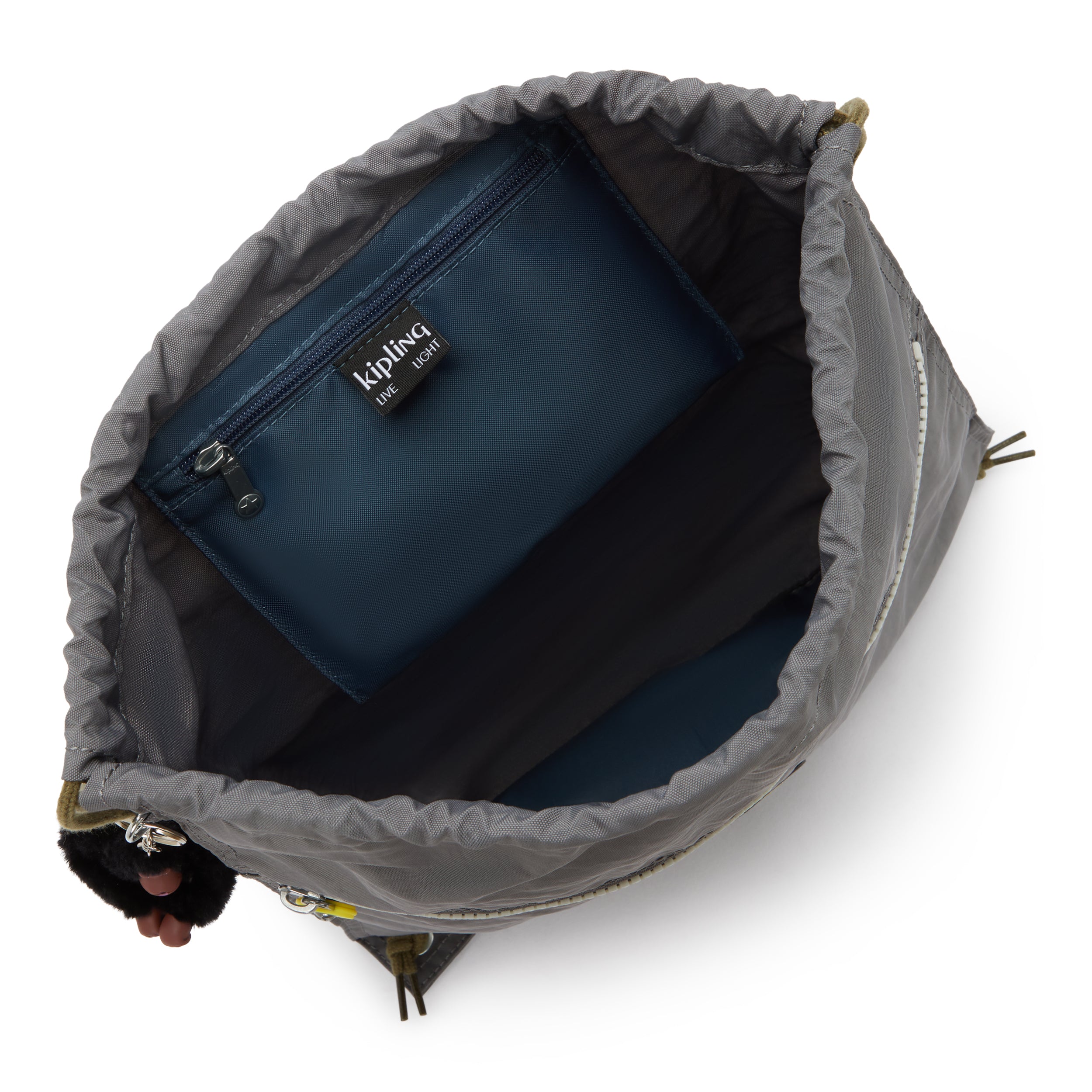 Kipling Supertaboo Back To Grey Medium backpack with drawstring 09487-1DX