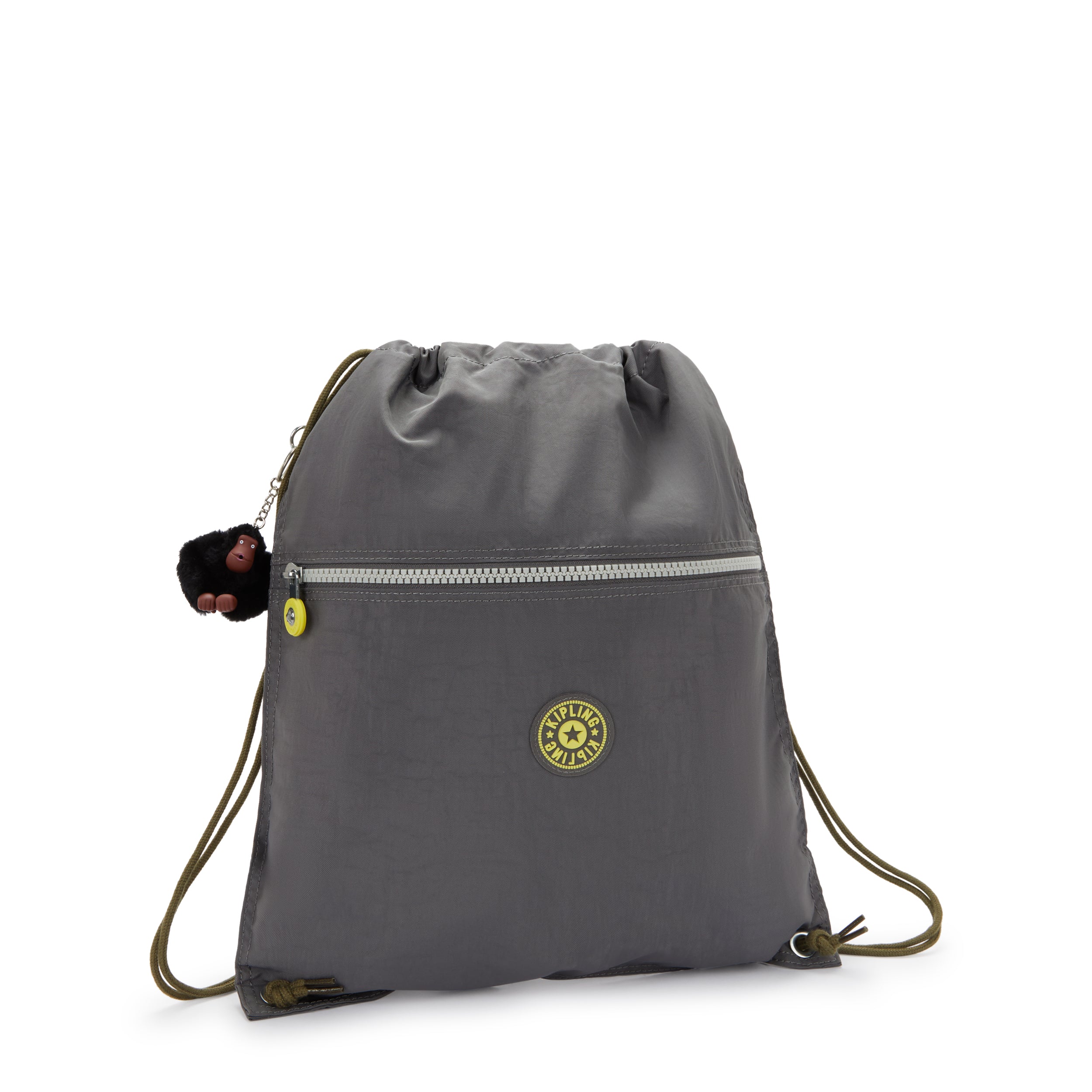 Kipling Supertaboo Back To Grey Medium backpack with drawstring 09487-1DX