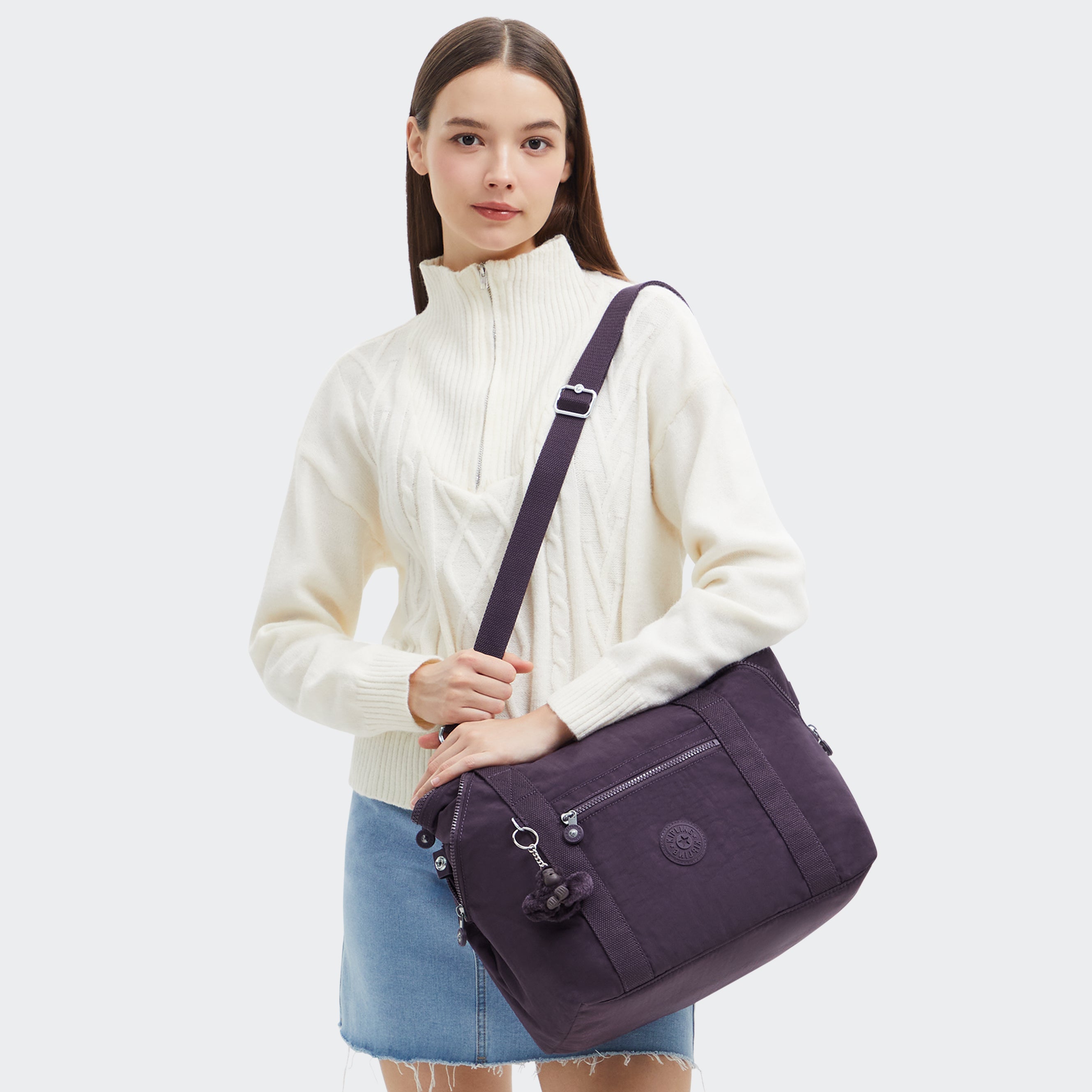 Kipling Art Ultimate Plum Medium Tote 10619-67U