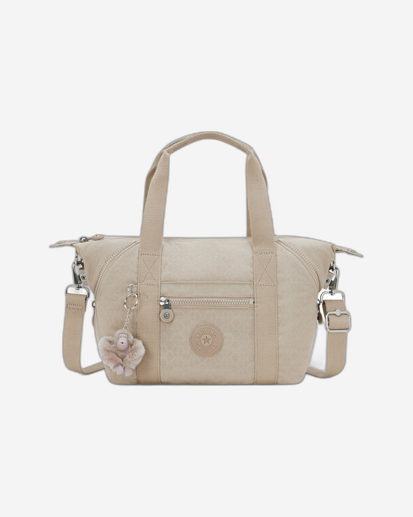 Kipling Art Mini Signature Beige Embossed Small Handbag 15410-96A