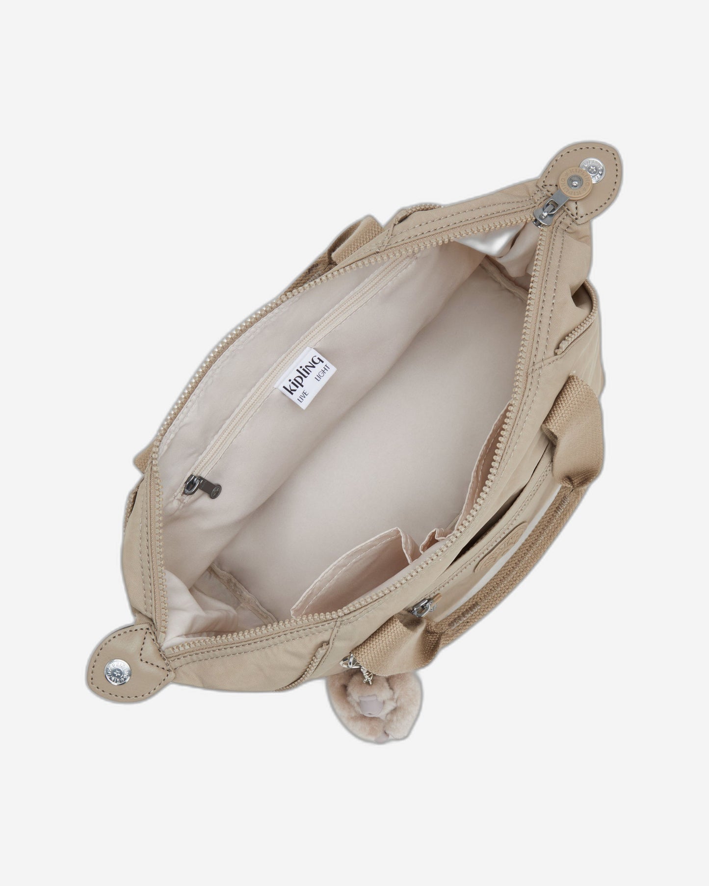 Kipling Art Mini Signature Beige Embossed Small Handbag 15410-96A