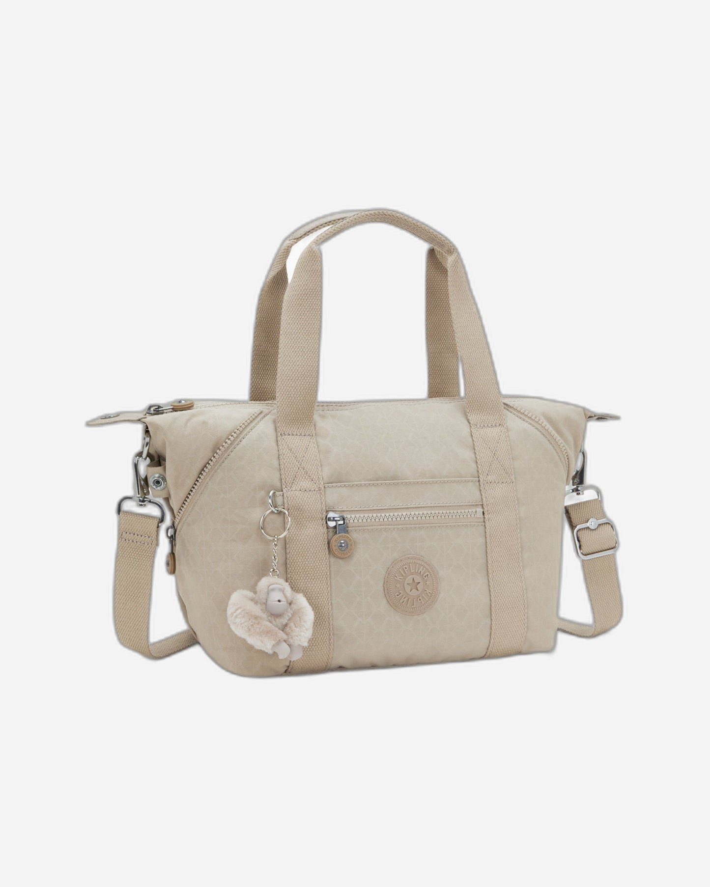 Kipling Art Mini Signature Beige Embossed Small Handbag 15410-96A