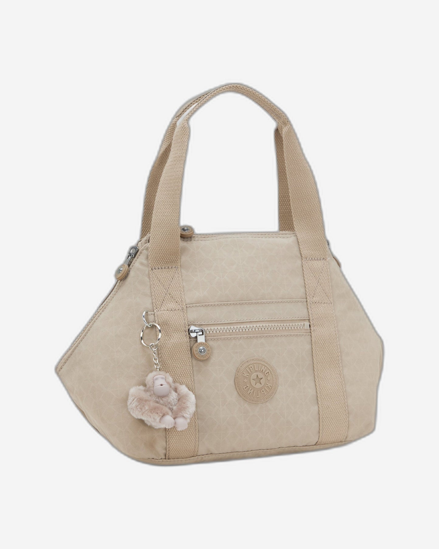 Kipling Art Mini Signature Beige Embossed Small Handbag 15410-96A