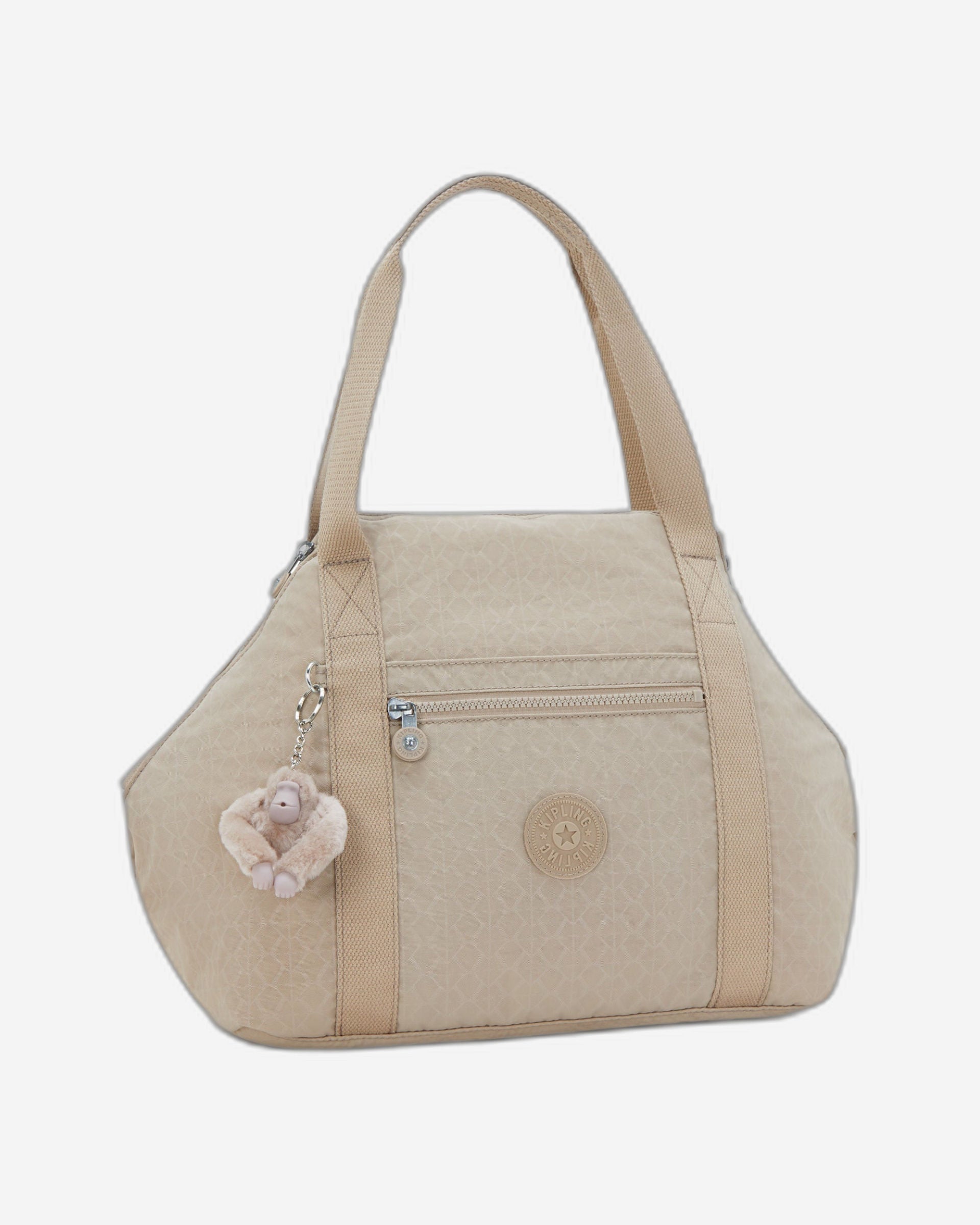 Kipling Art Signature Beige Embossed Tote Bag 21091-96A