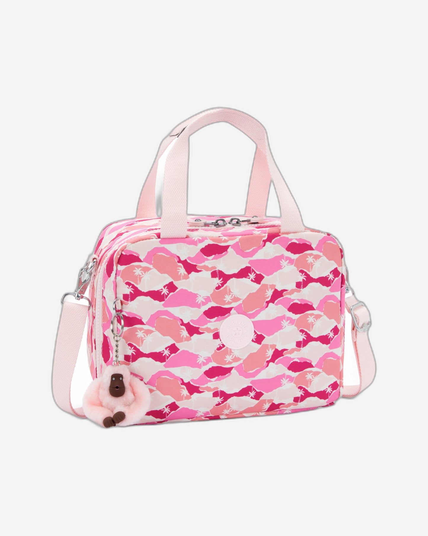 Kipling Miyo Pink Palm Large lunchbag with trolley sleeve I2989-1BV