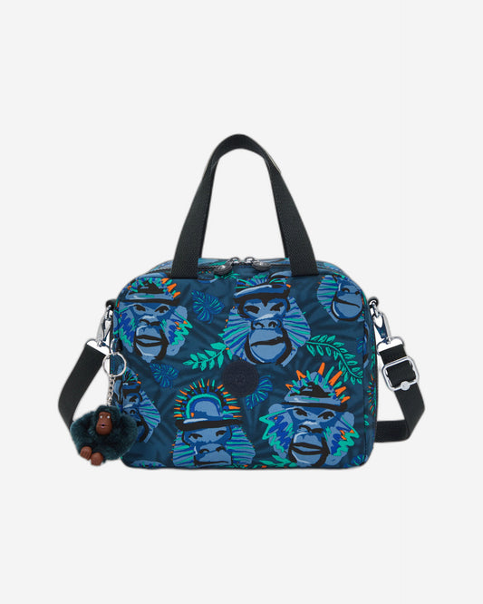 Kipling Miyo Blue Monkey Fun Large Lunch Bag with Trolley Sleeve C2I2989-8HJ