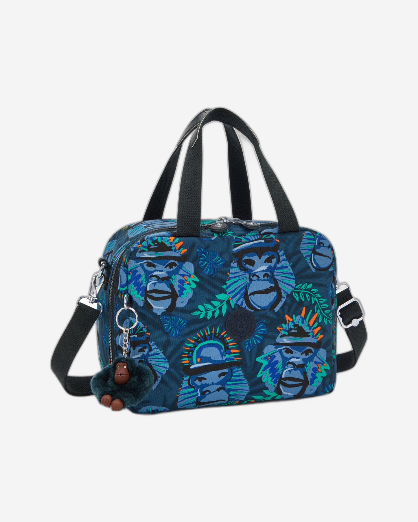 Kipling Miyo Blue Monkey Fun Large Lunch Bag with Trolley Sleeve C2I2989-8HJ
