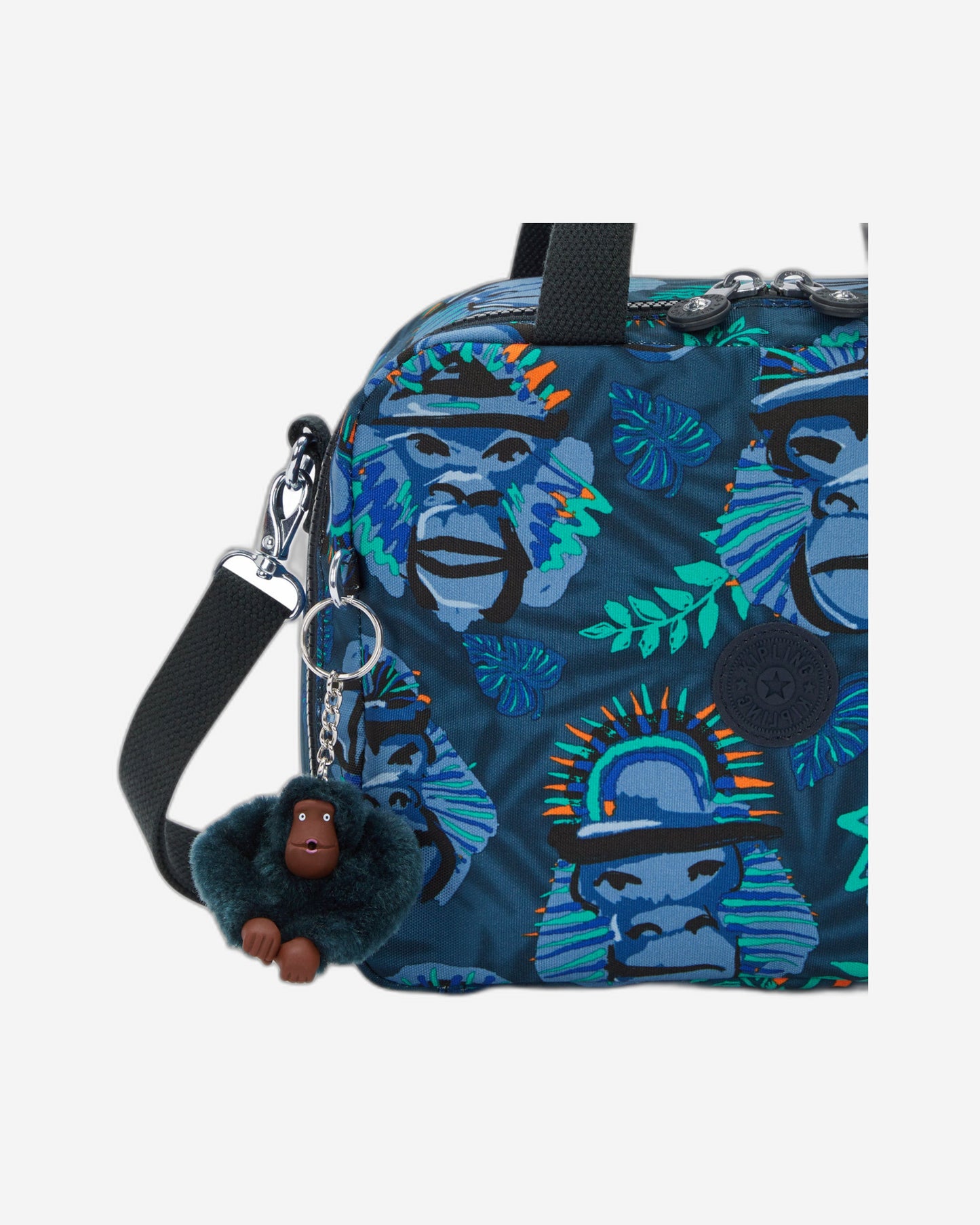 Kipling Miyo Blue Monkey Fun Large Lunch Bag with Trolley Sleeve C2I2989-8HJ