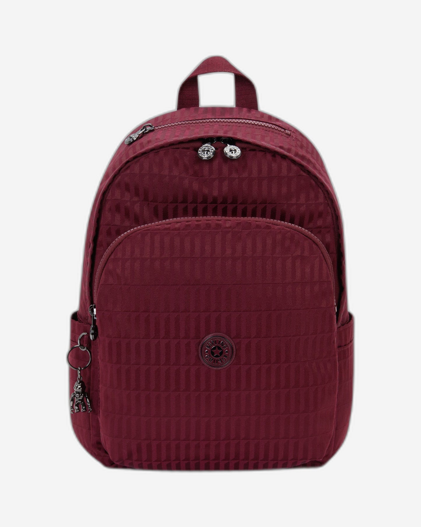 Kipling Delia Maroon Tile Jq Medium Backpack I3149-9HX