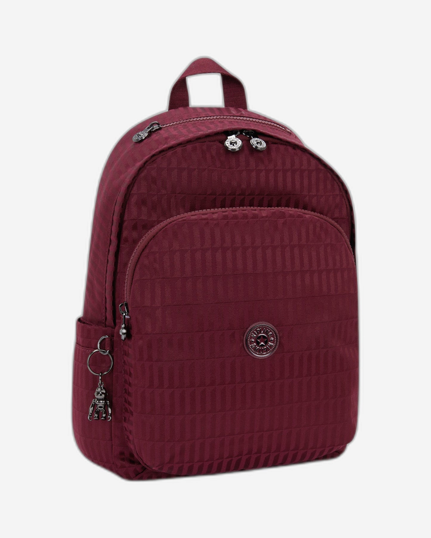 Kipling Delia Maroon Tile Jq Medium Backpack I3149-9HX