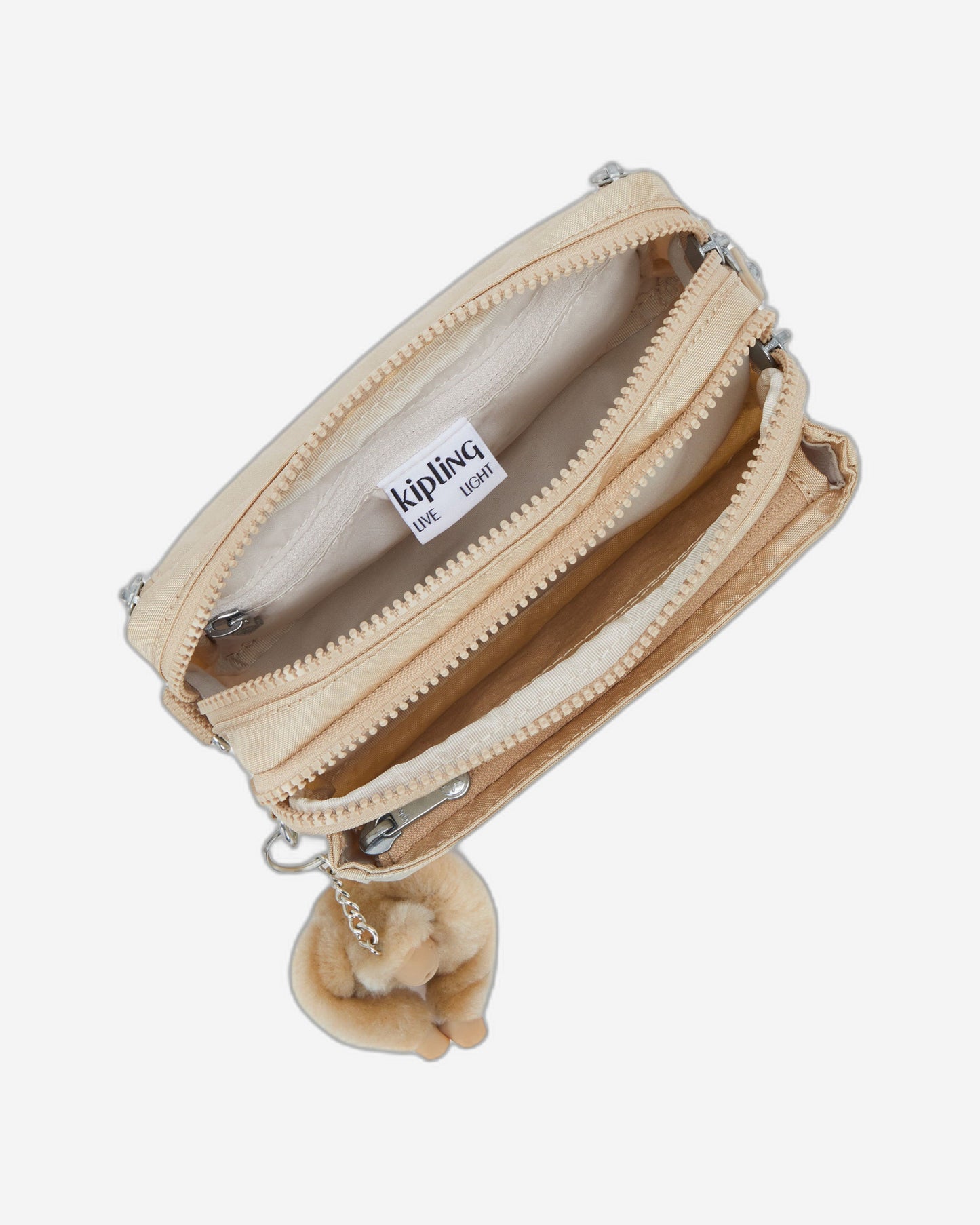 Kipling Abanu Multi Sparkled Beige Small crossbody convertible to waistbag (with removable shoulderstrap) I3492-5DV