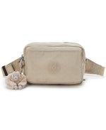 Kipling Abanu Multi Signature Beige Embossed Small Crossbody Bag I3492-96A