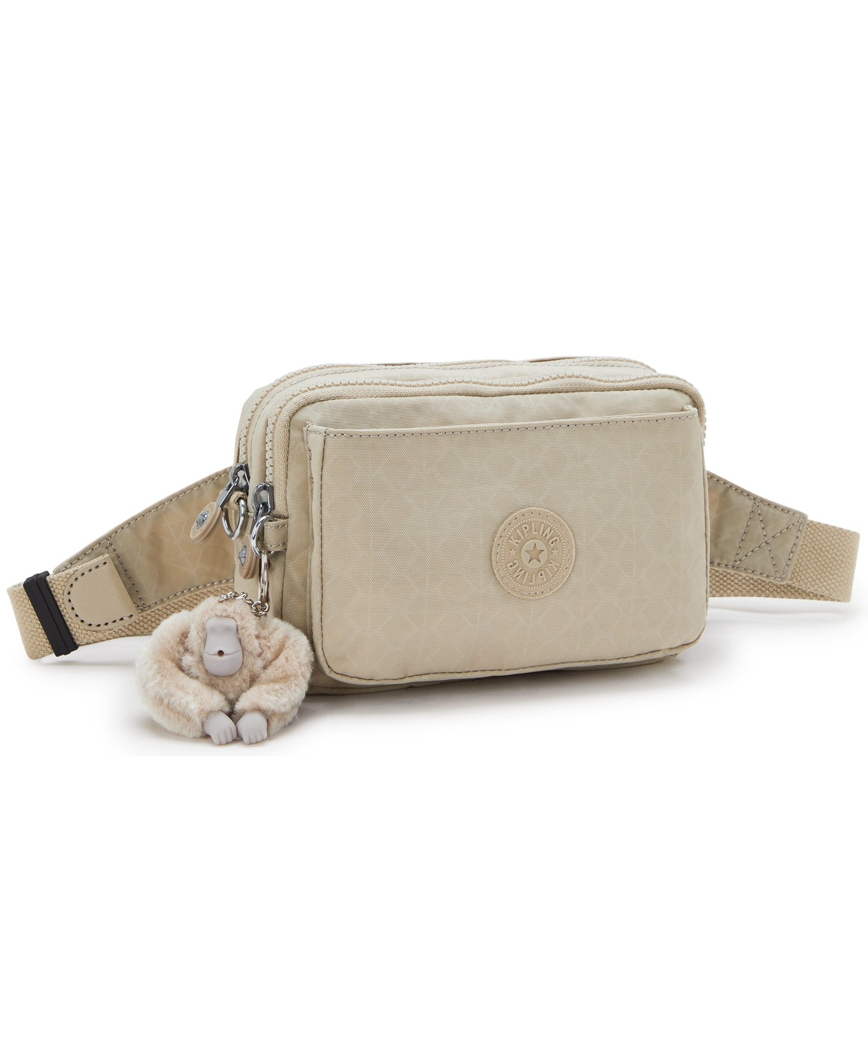 Kipling Abanu Multi Signature Beige Embossed Crossbody Bag I3492-96A