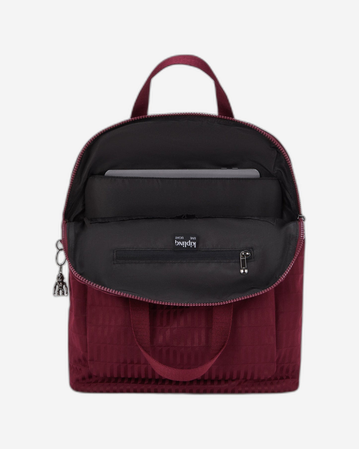 Kipling Kazuki Maroon Tile Jq Medium backpack (with laptop compartment) I3507-9HX