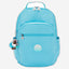 Kipling Seoul College Extra Sea Blue Met Large backpack with laptop compartment I3514-52D