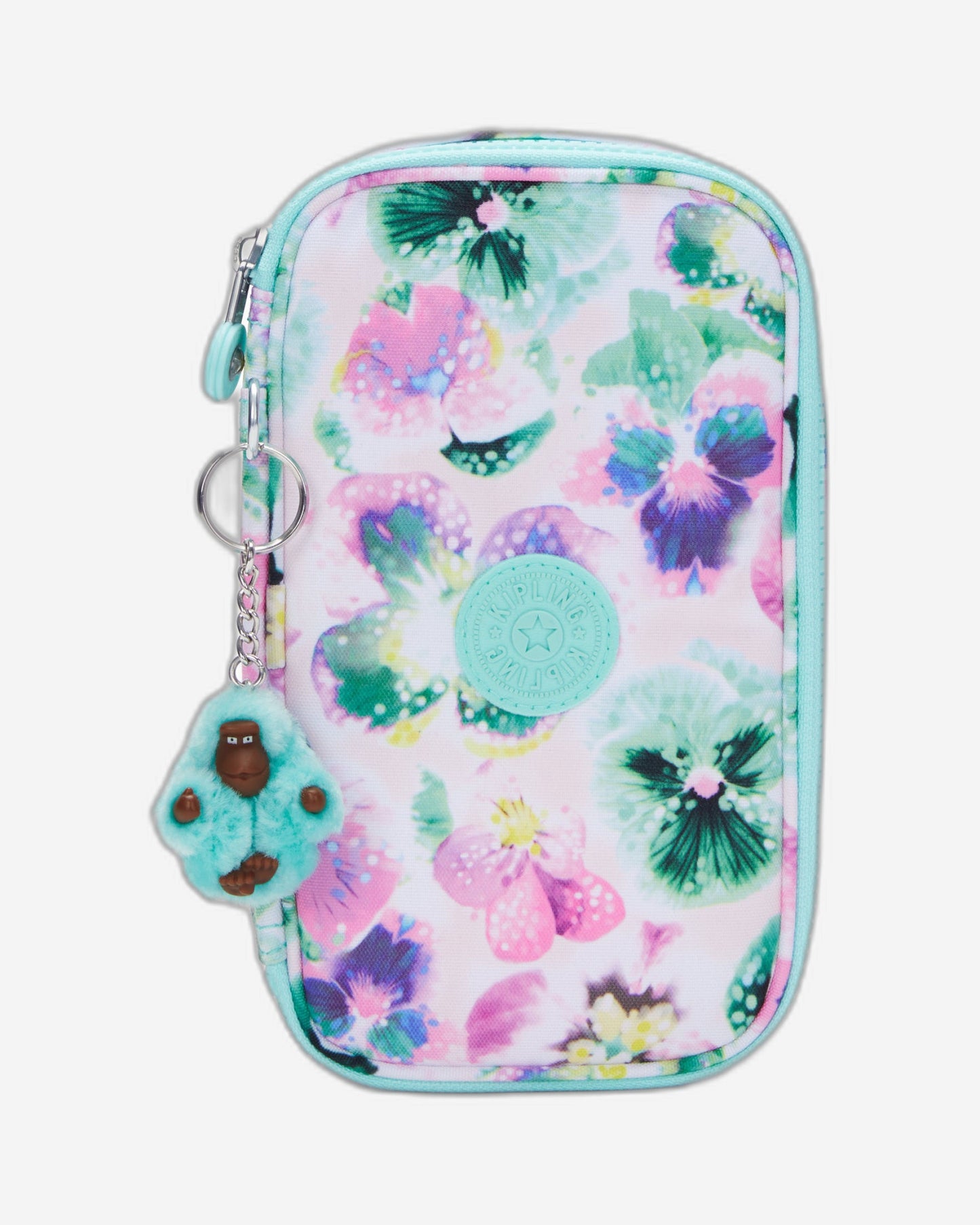 Kipling 50 Pens Aqua Blossom Medium Pencase C2I3707-7EC
