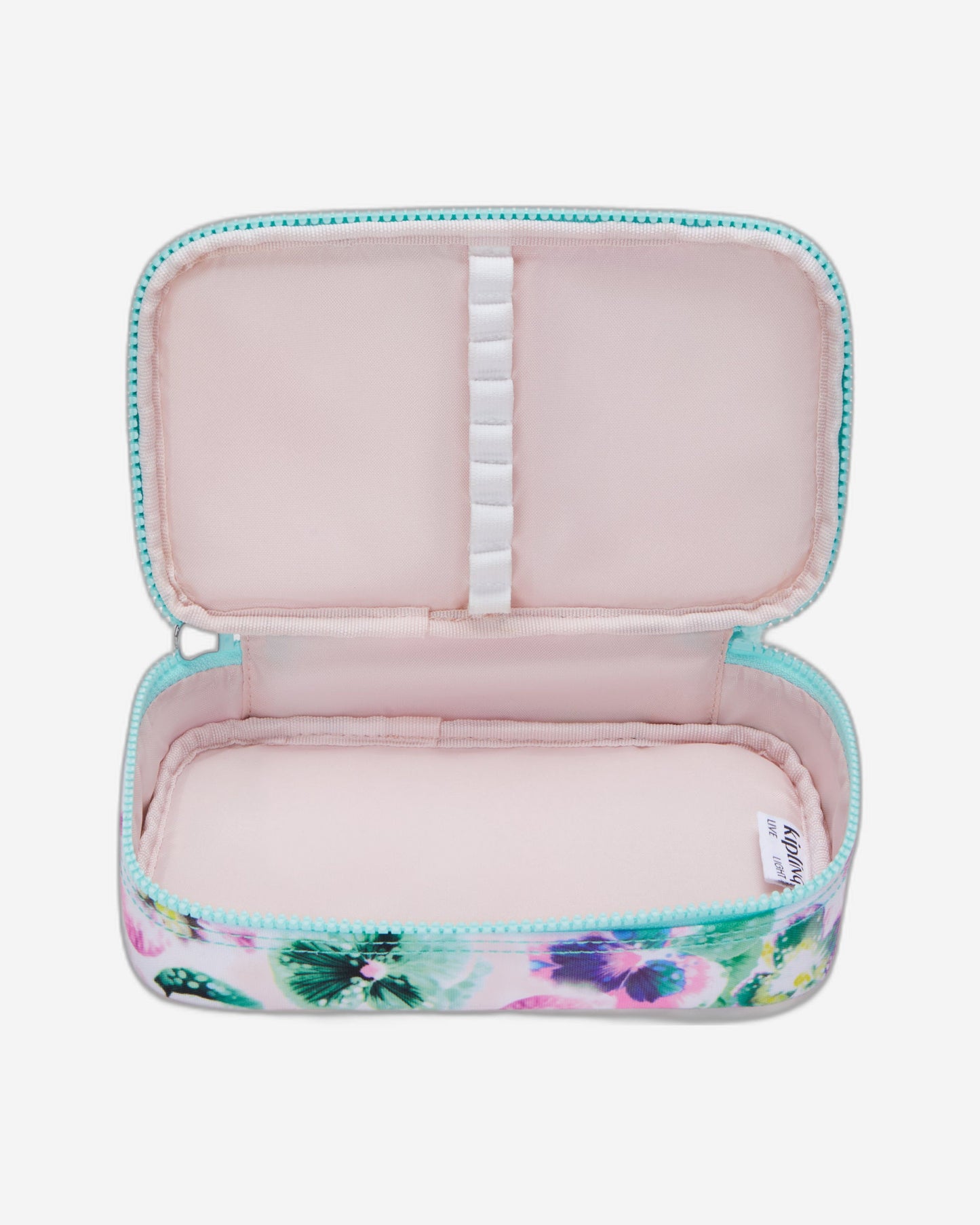 Kipling 50 Pens Aqua Blossom Medium Pencase C2I3707-7EC