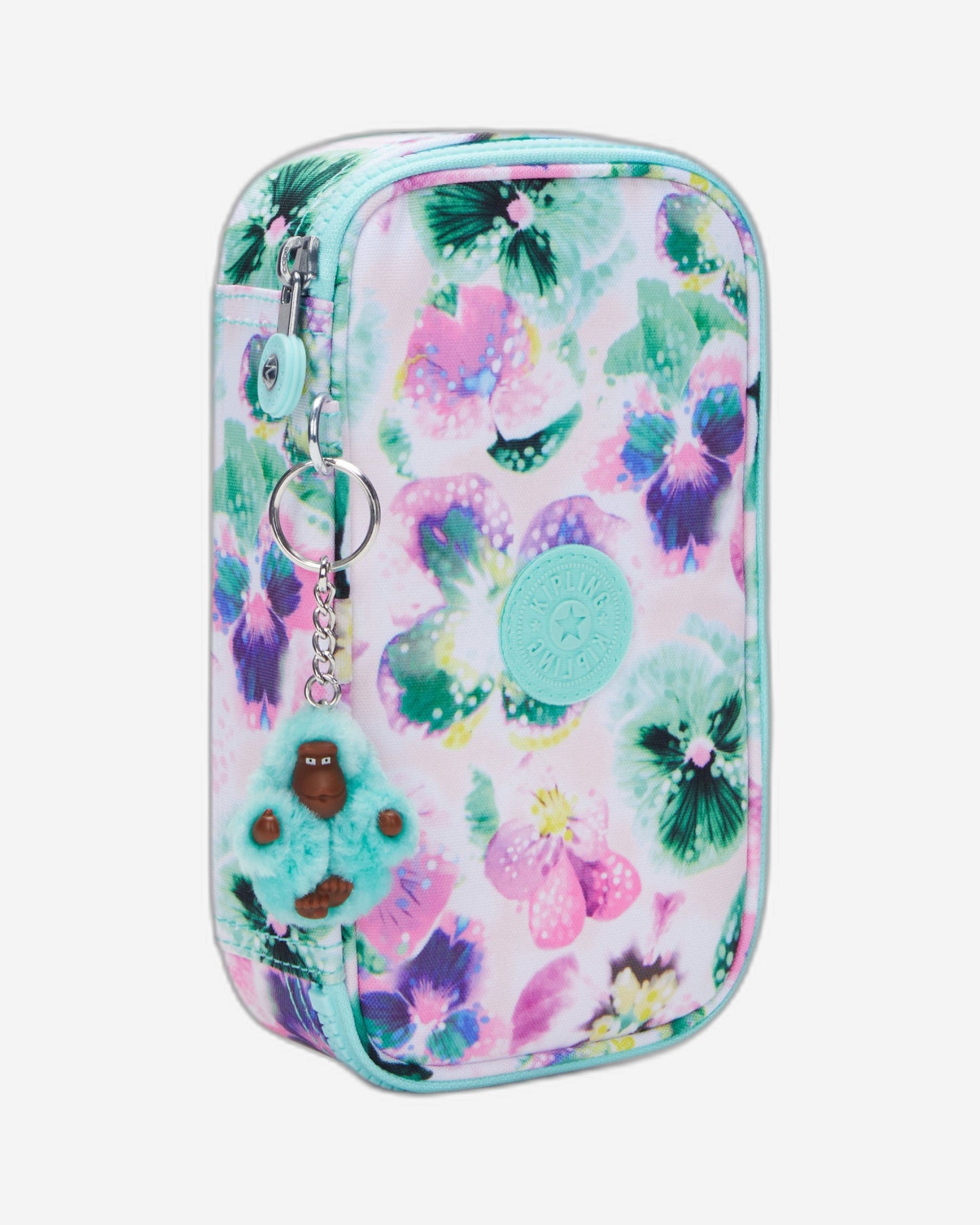 Kipling 50 Pens Aqua Blossom Medium Pencase C2I3707-7EC