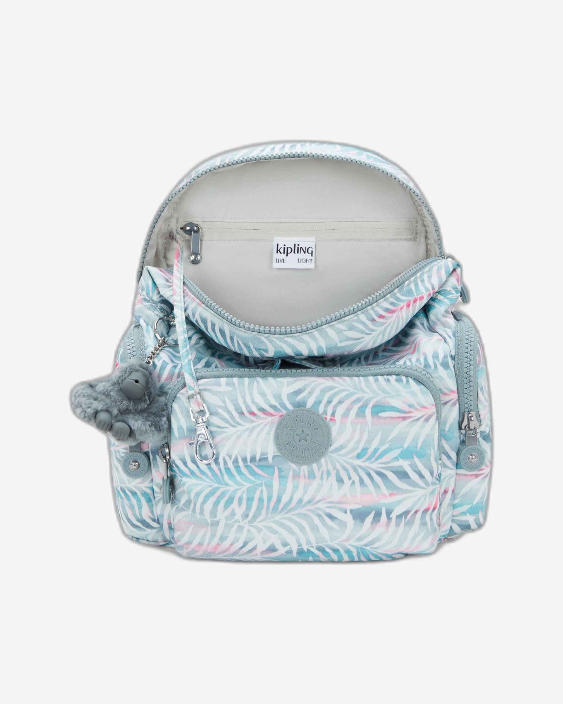 Kipling City Zip Mini Palmtree Leaves Small Backpack I3735-3QN