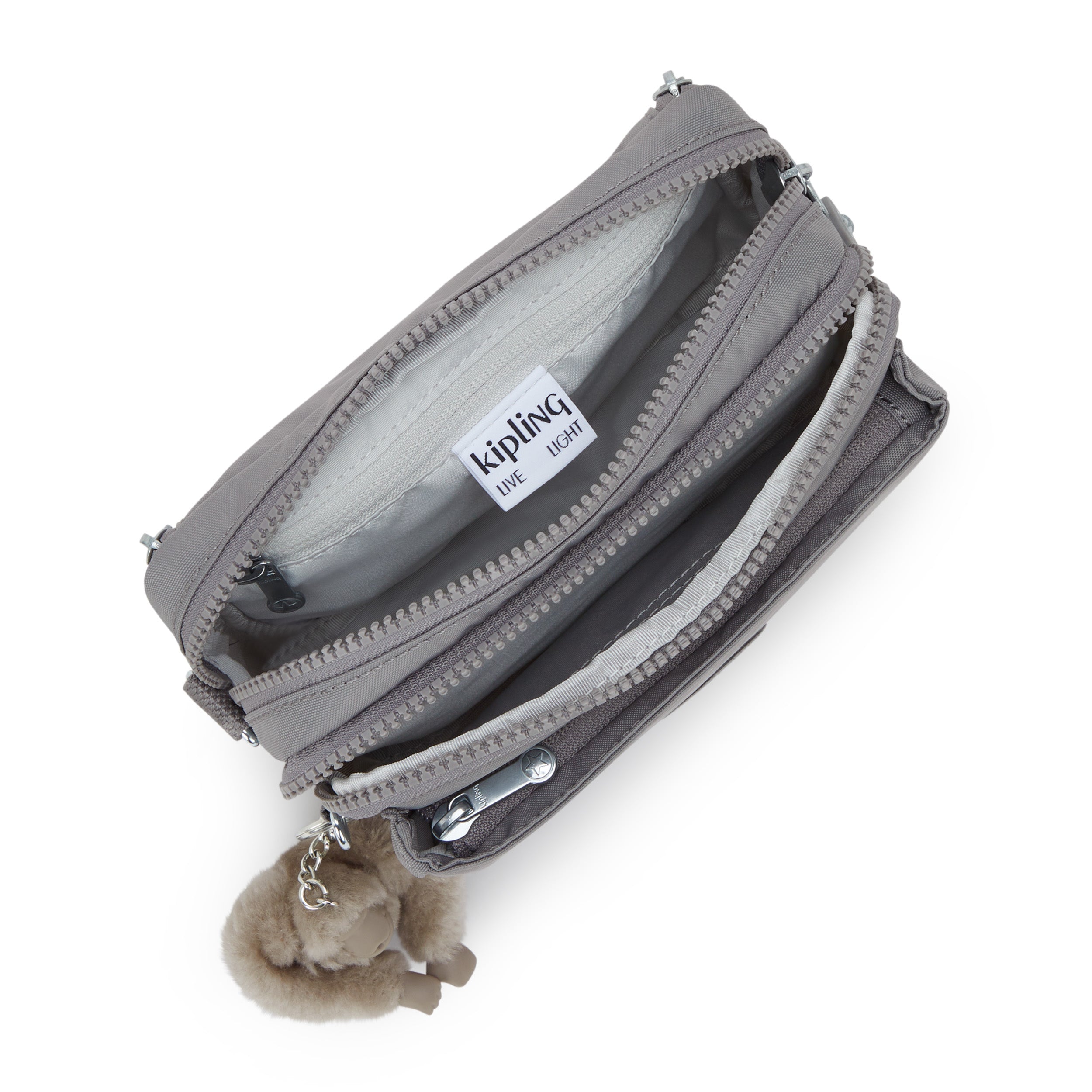 Kipling Abanu Multi Inviting Grey Small crossbody convertible to waistbag (with removable shoulderstrap) I3795-8DH