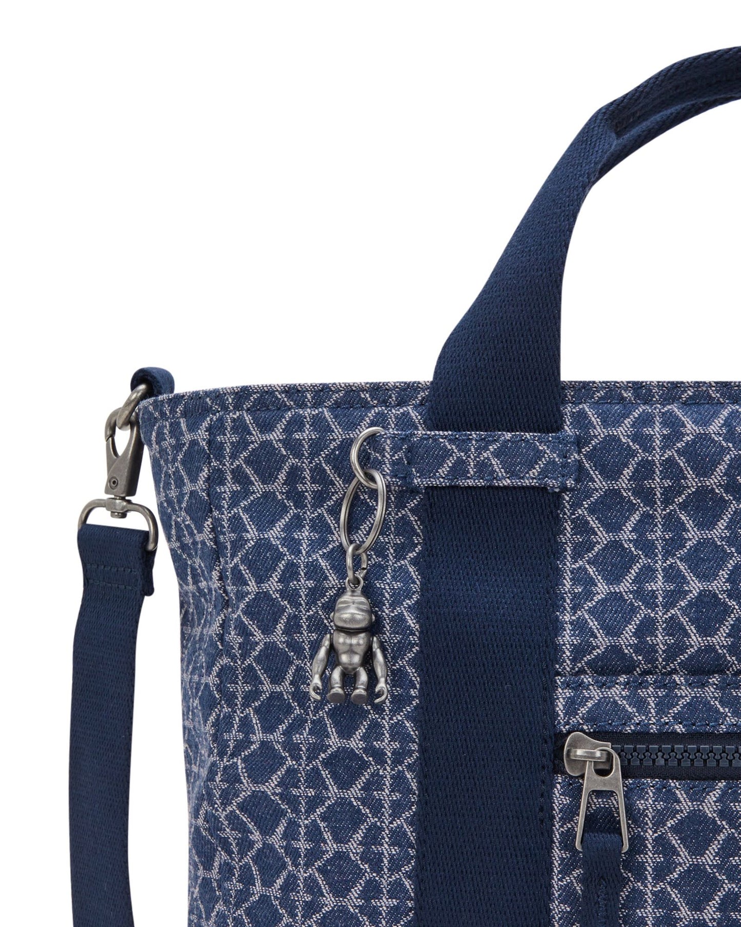 Kipling Ritta S Signature Denim Small Tote with Zipped Closure I3921-7PF