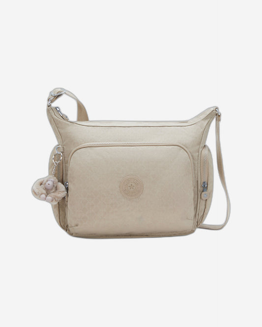 Kipling Gabb Signature Beige Embossed Large Crossbody Bag I3945-96A
