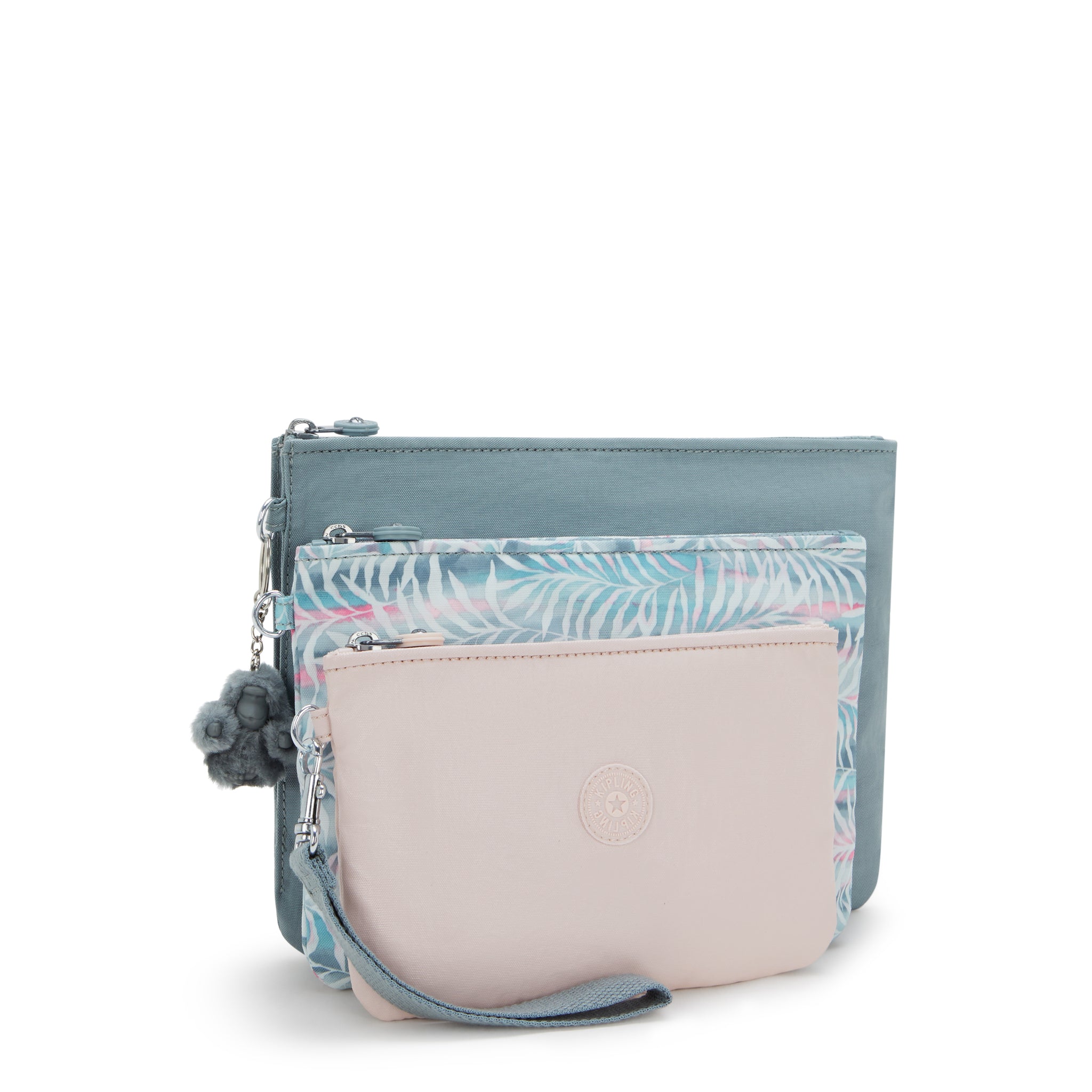 Kipling Iaka L Wristlet Relaxed Grey 3 Pouches Pouche I4219-3NL