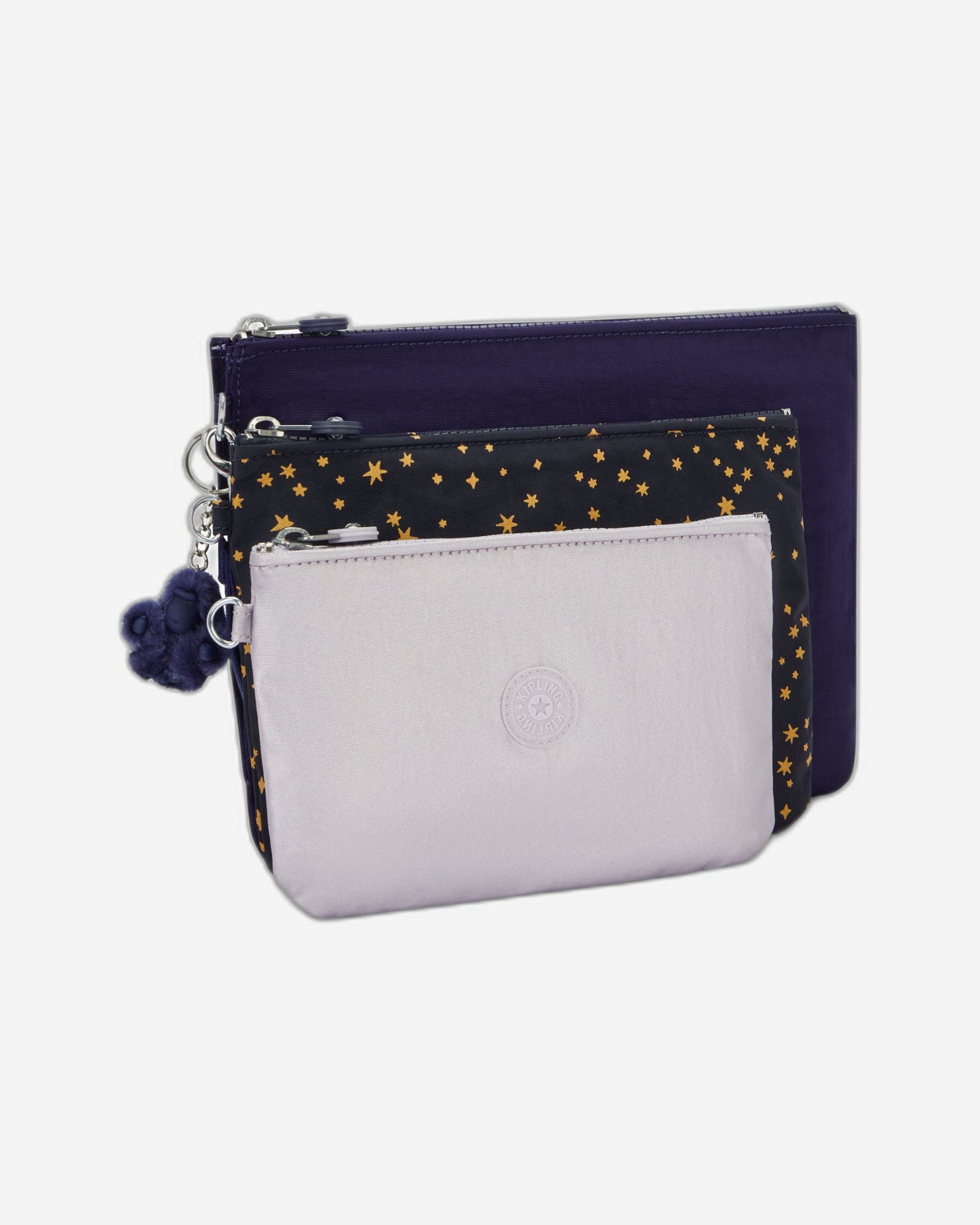KIPLING Iaka L Wristlet Moonlit Blue 3 large pouches (with removable wristlet) I4219-4GA
