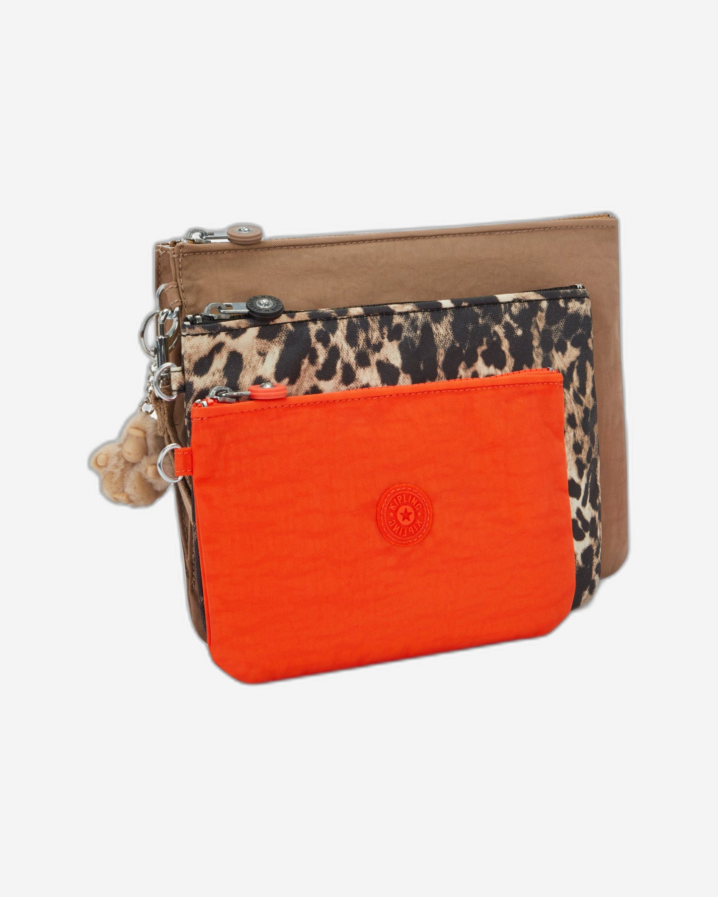 Kipling Iaka L Wristlet Early Tan 3 large pouches (with removable wristlet) I4219-7CN