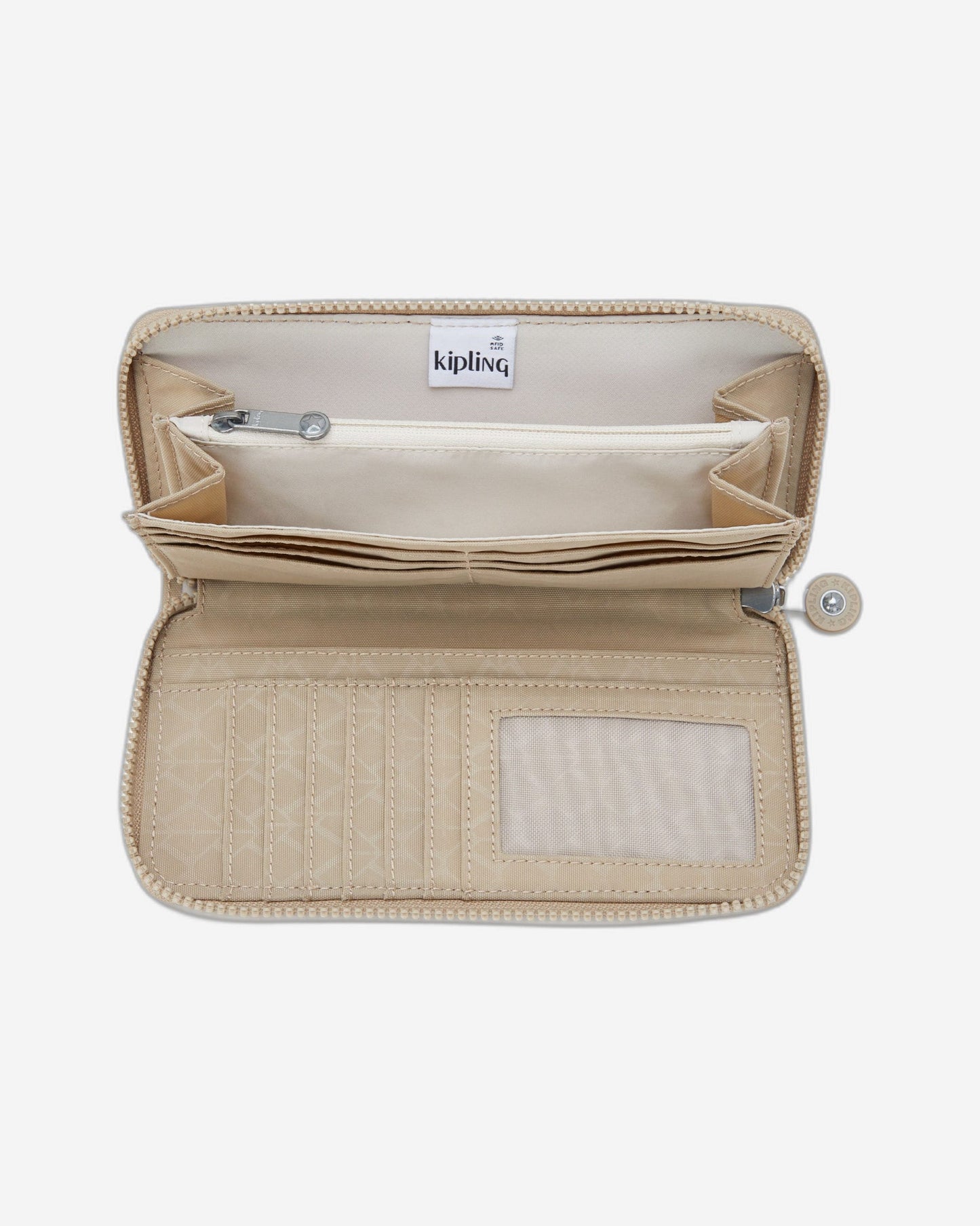 Kipling Money World Signature Beige Embossed Large Wallet I4464-96A
