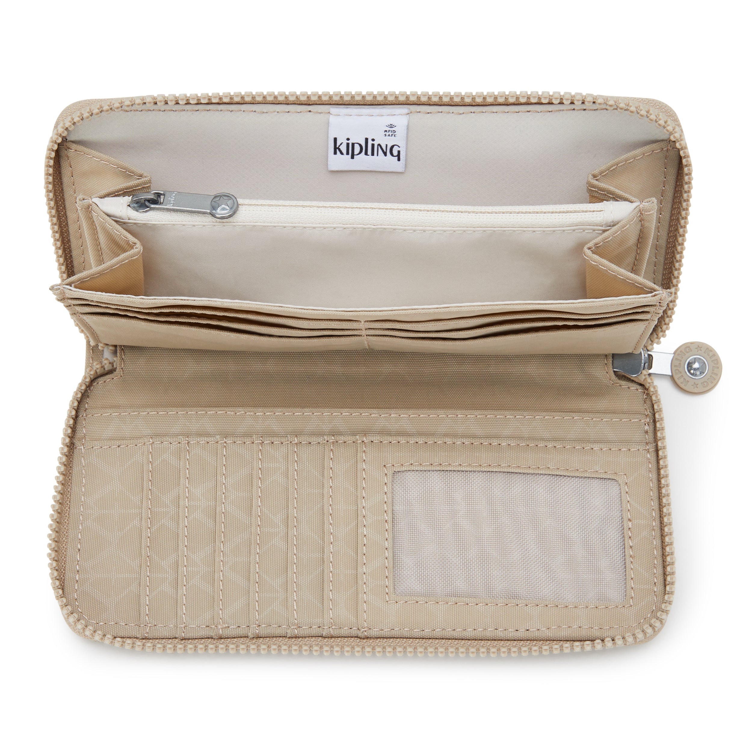 Kipling Money World Signature Beige Embossed Wallet I4464-96A