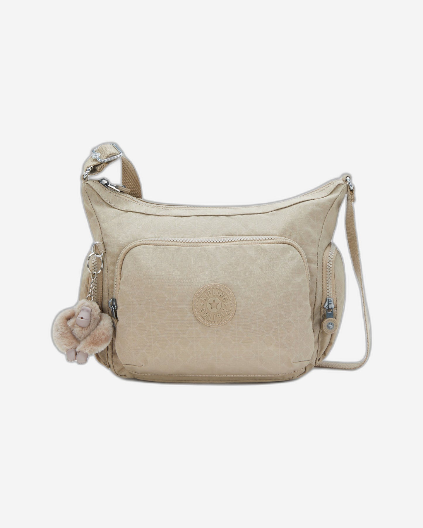 Kipling Gabb S Signature Beige Embossed Medium Crossbody Bag I4611-96A