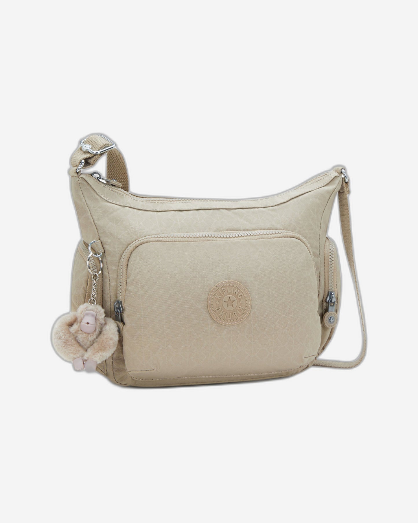 Kipling Gabb S Signature Beige Embossed Medium Crossbody Bag I4611-96A