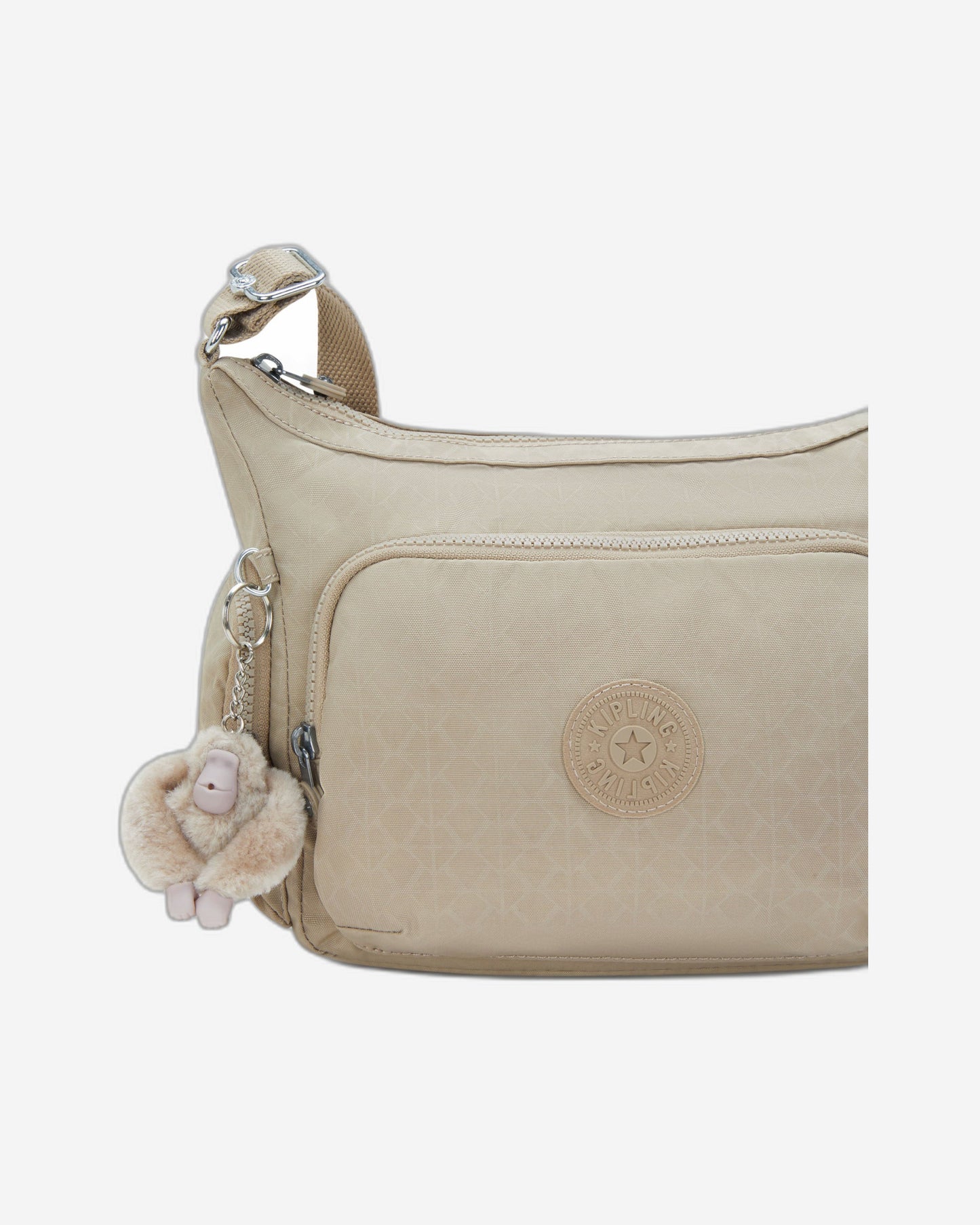 Kipling Gabb S Signature Beige Embossed Medium Crossbody Bag I4611-96A