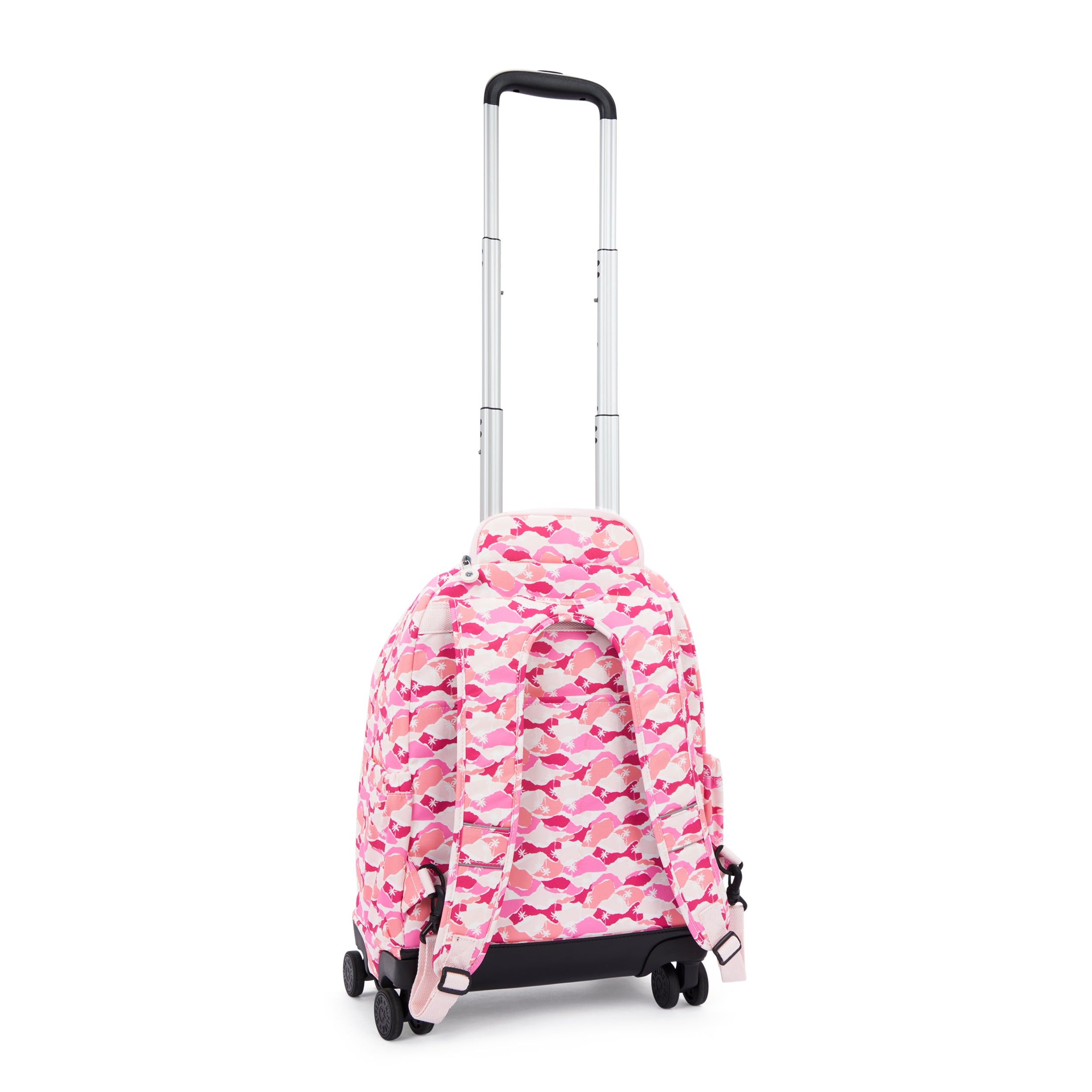 Kipling New Zea Pink Palm Large wheeled backpack with laptop compartment I4674-1BV