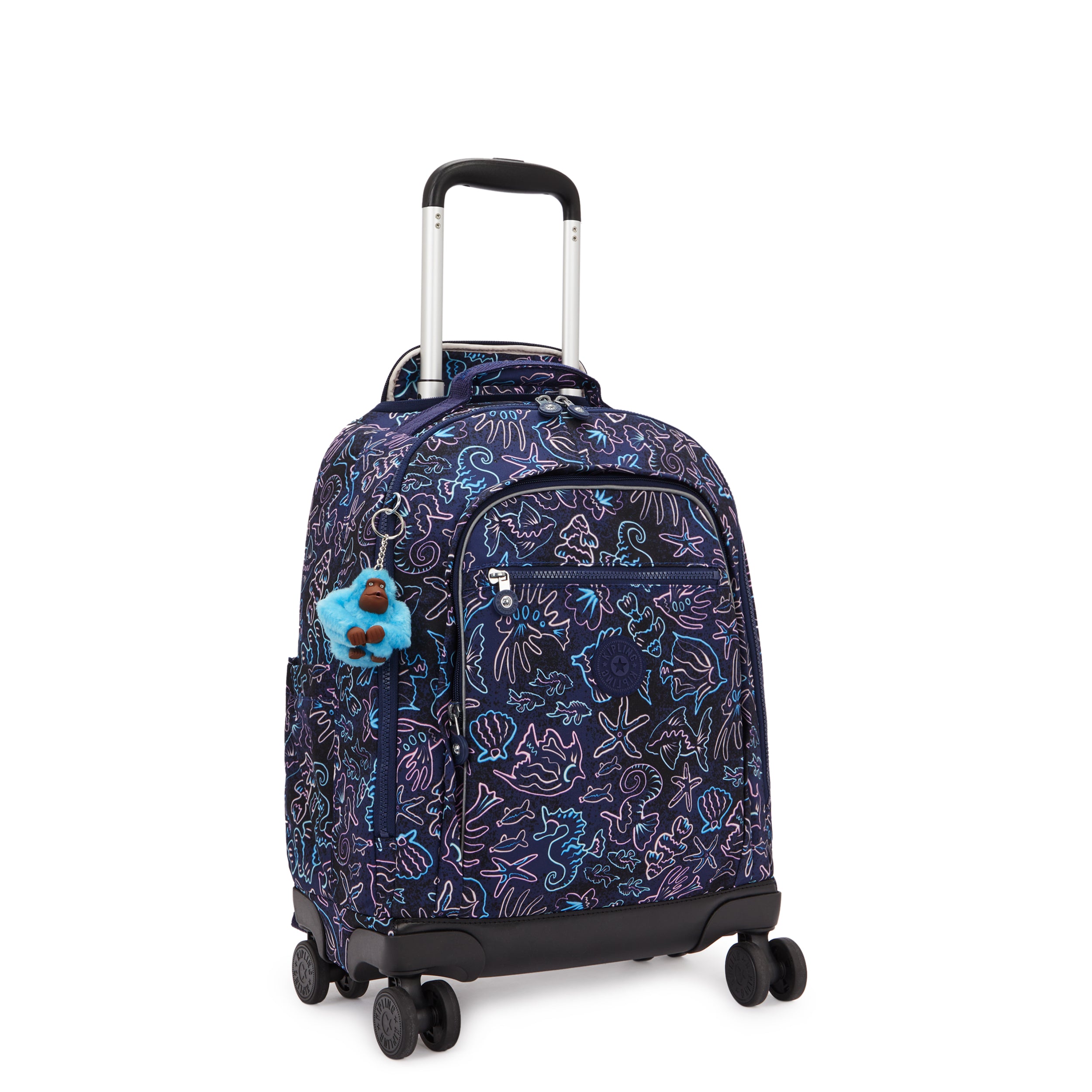 Kipling New Zea Disco Fish Large wheeled backpack with laptop compartment I4674-4FK