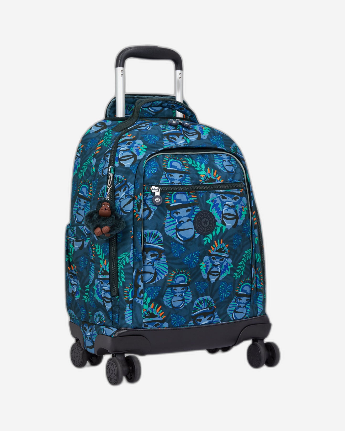 Kipling New Zea Blue Monkey Fun Large Wheeled Backpack C2I4674-8HJ