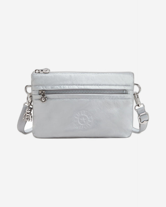 Kipling Riri Silver Glam Large Pouch with Crossbody Strap C2I4683-K2E