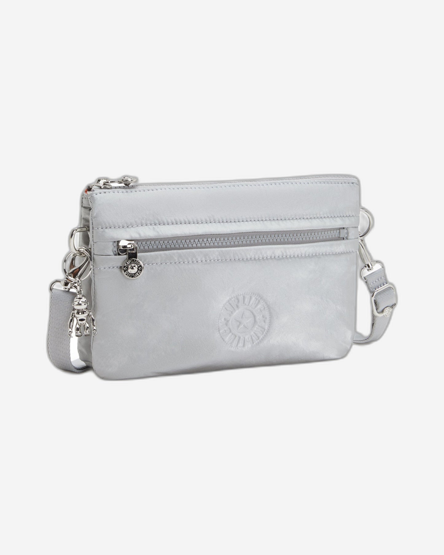 Kipling Riri Silver Glam Large Pouch with Crossbody Strap C2I4683-K2E