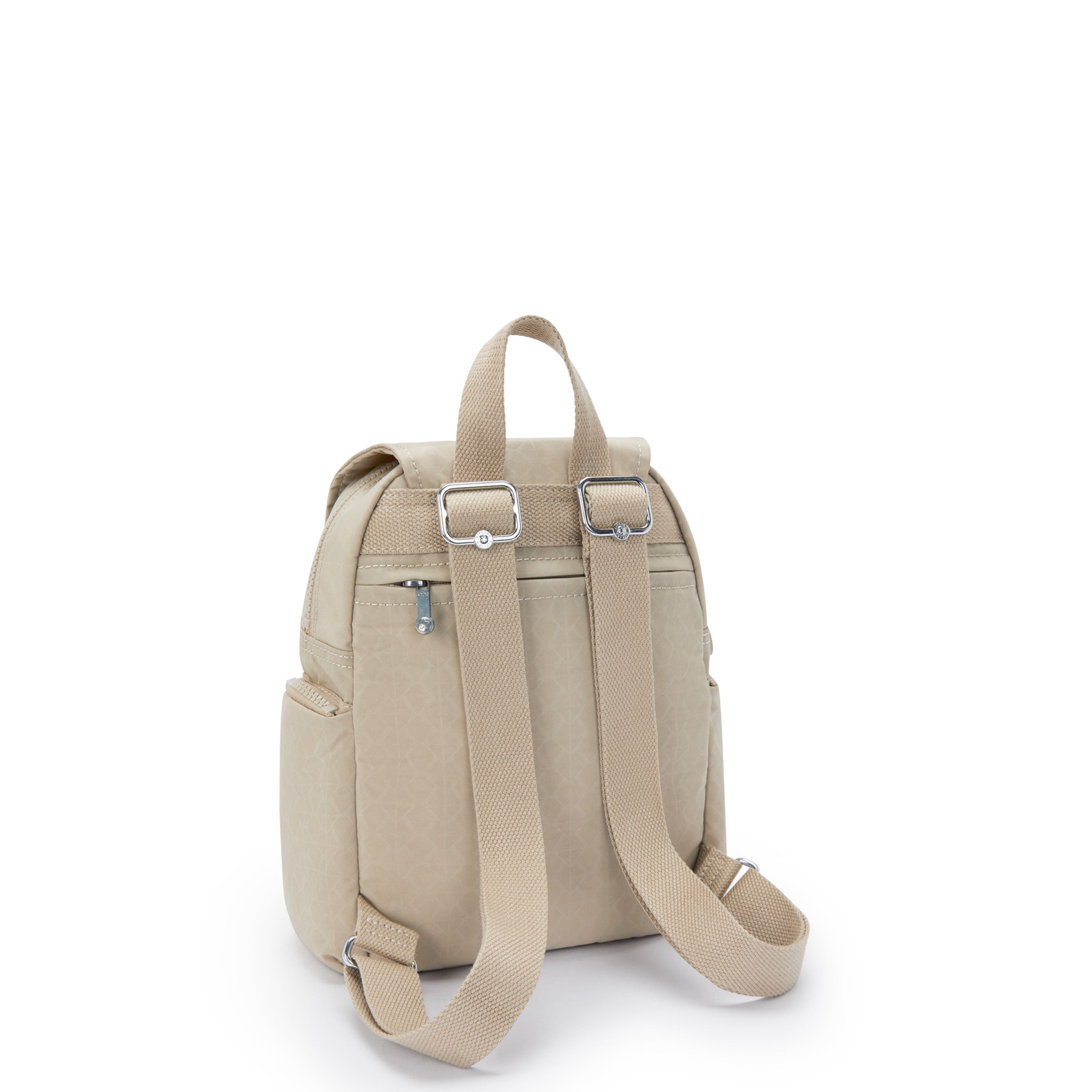 Kipling City Zip Mini Signature Beige Embossed Small Backpack I4697-96A